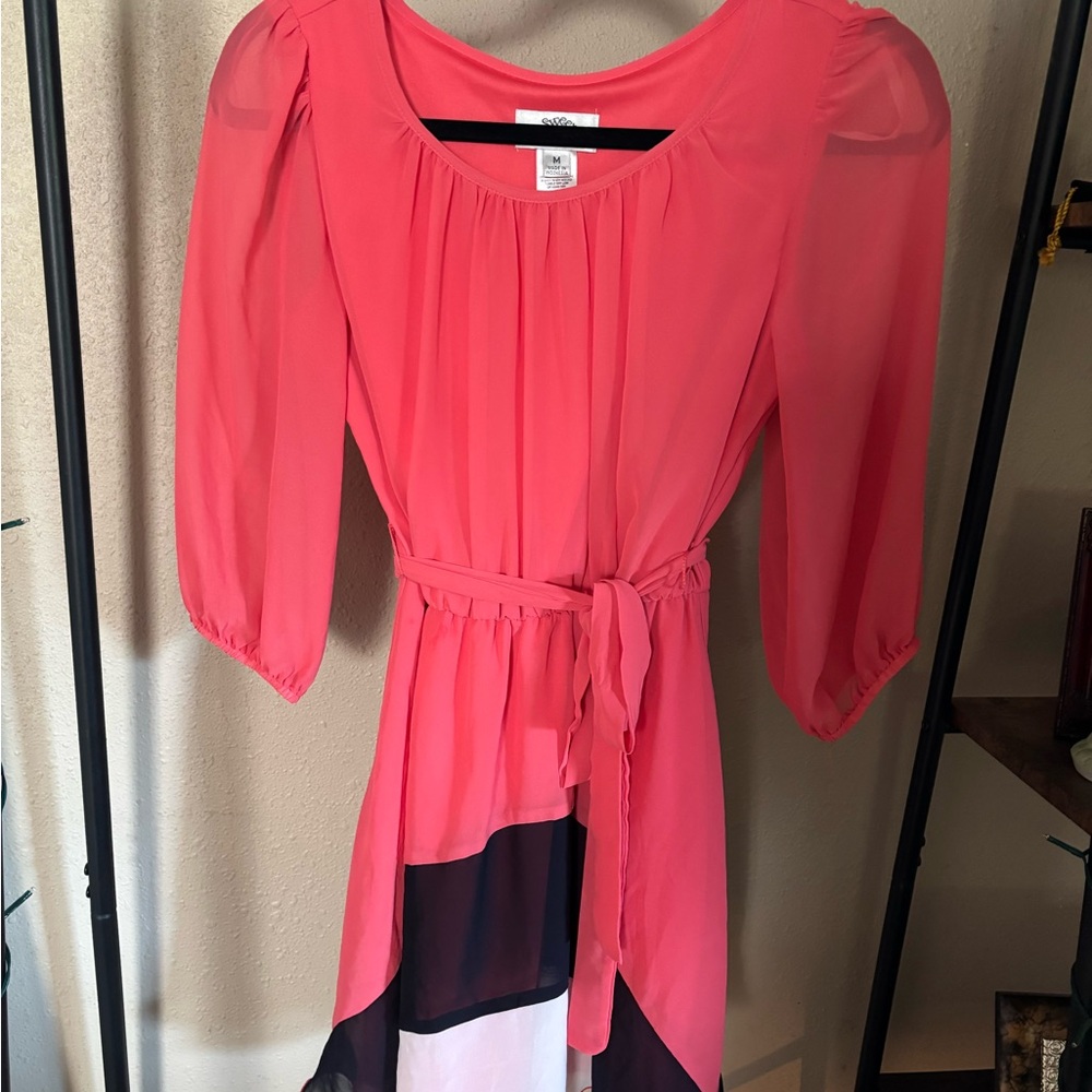 Sweet Storm Coral and Black Dress